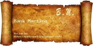 Bank Martina névjegykártya